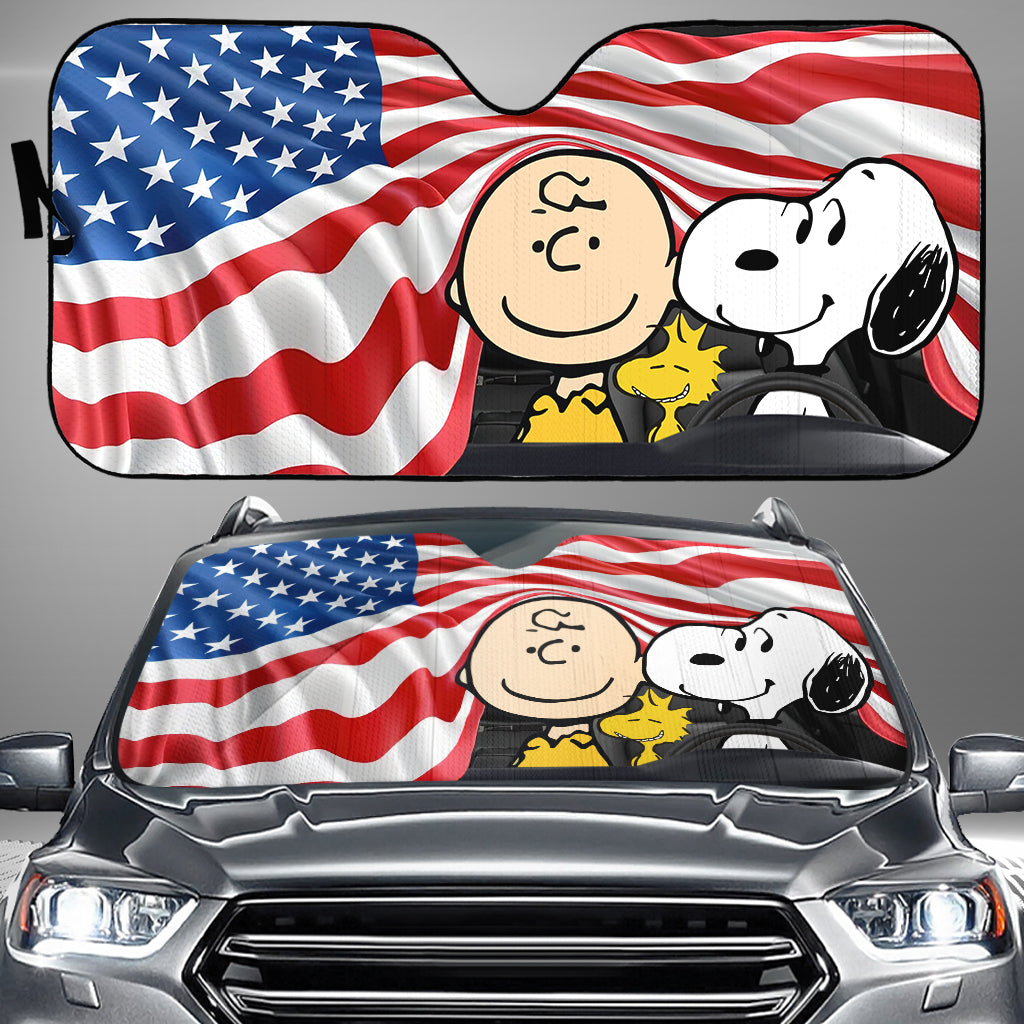 Best Friends U.S Flag - Car Sunshade