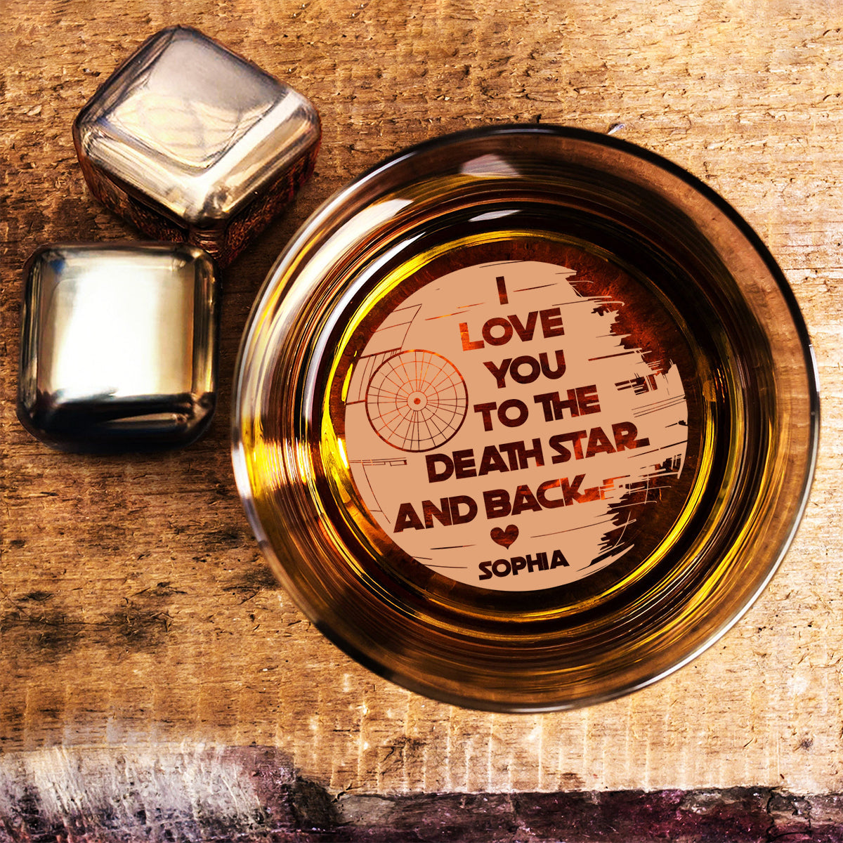 I Love You To The Death Star And Back - Personalized The Force Engraved Whiskey Glass