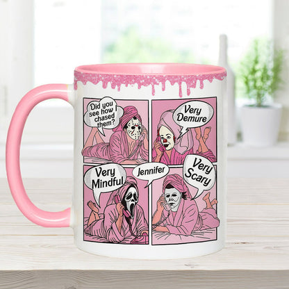 Very Demure, Very Mindful, Very Spooky - Personalized Accent Mug