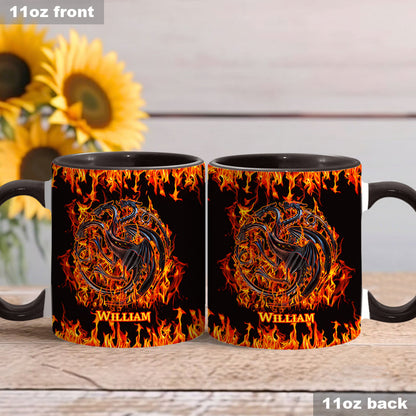 Fire And Blood - Personalized Thrones Game Accent Mug