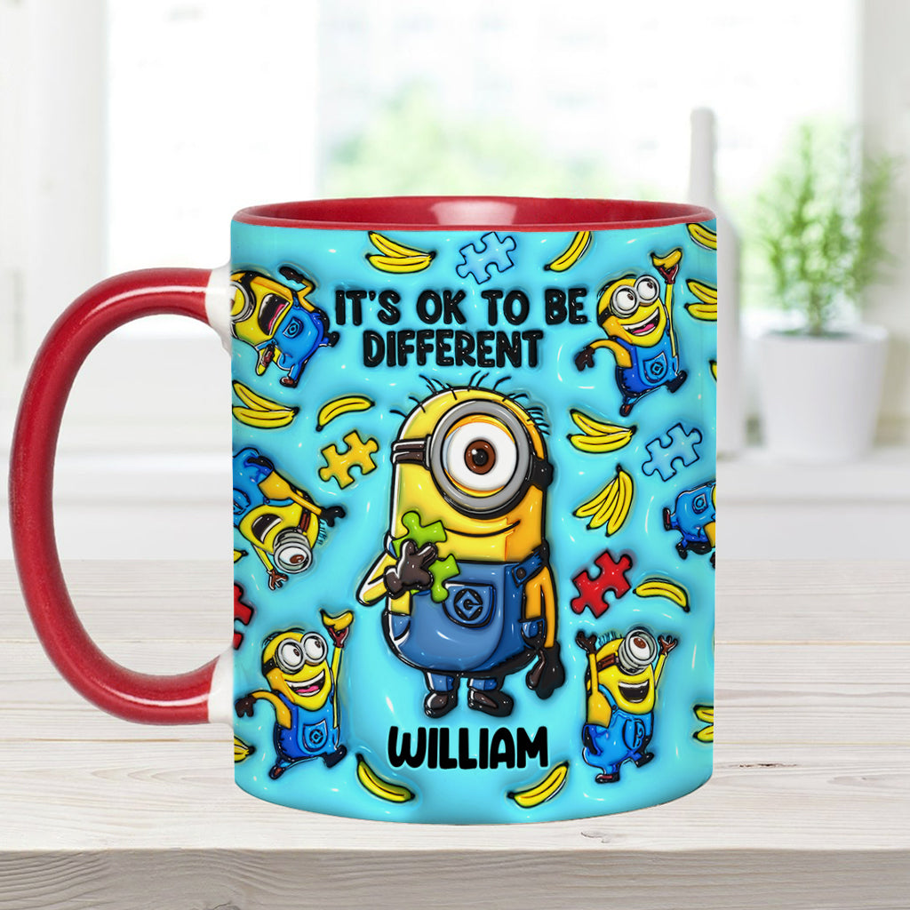 It's Ok To Be Different - Personalized Autism Awareness Accent Mug