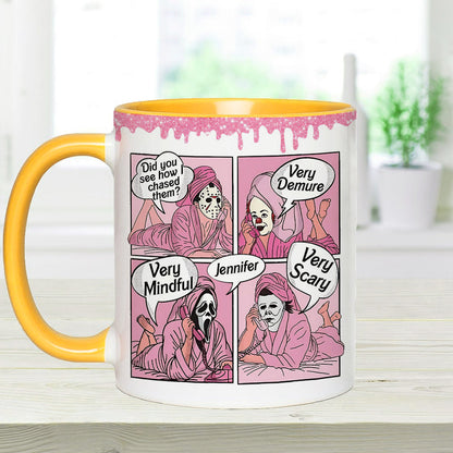 Very Demure, Very Mindful, Very Spooky - Personalized Accent Mug