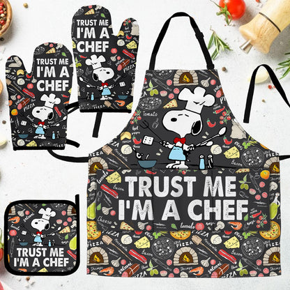 Trust Me Cute Dogs Apron, Oven Mitts & Pot Holder
