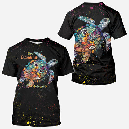 This Grandma Mom Belongs To - Personalized Turtle All Over Shirt