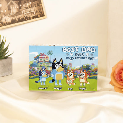 Best Dad Ever - Personalized Father One-sided Horizontal Rectangle Building Brick Blocks