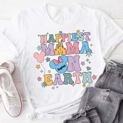 Happiest Mom On Earth - Personalized Mouse T-shirt And Hoodie