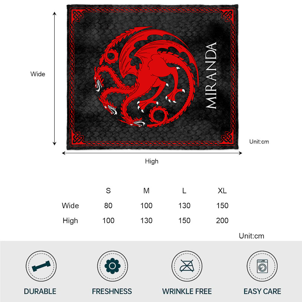 Team Black - Personalized Thrones Game Blanket
