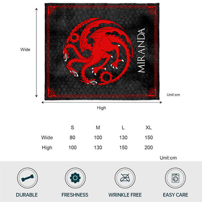 Team Black - Personalized Thrones Game Blanket