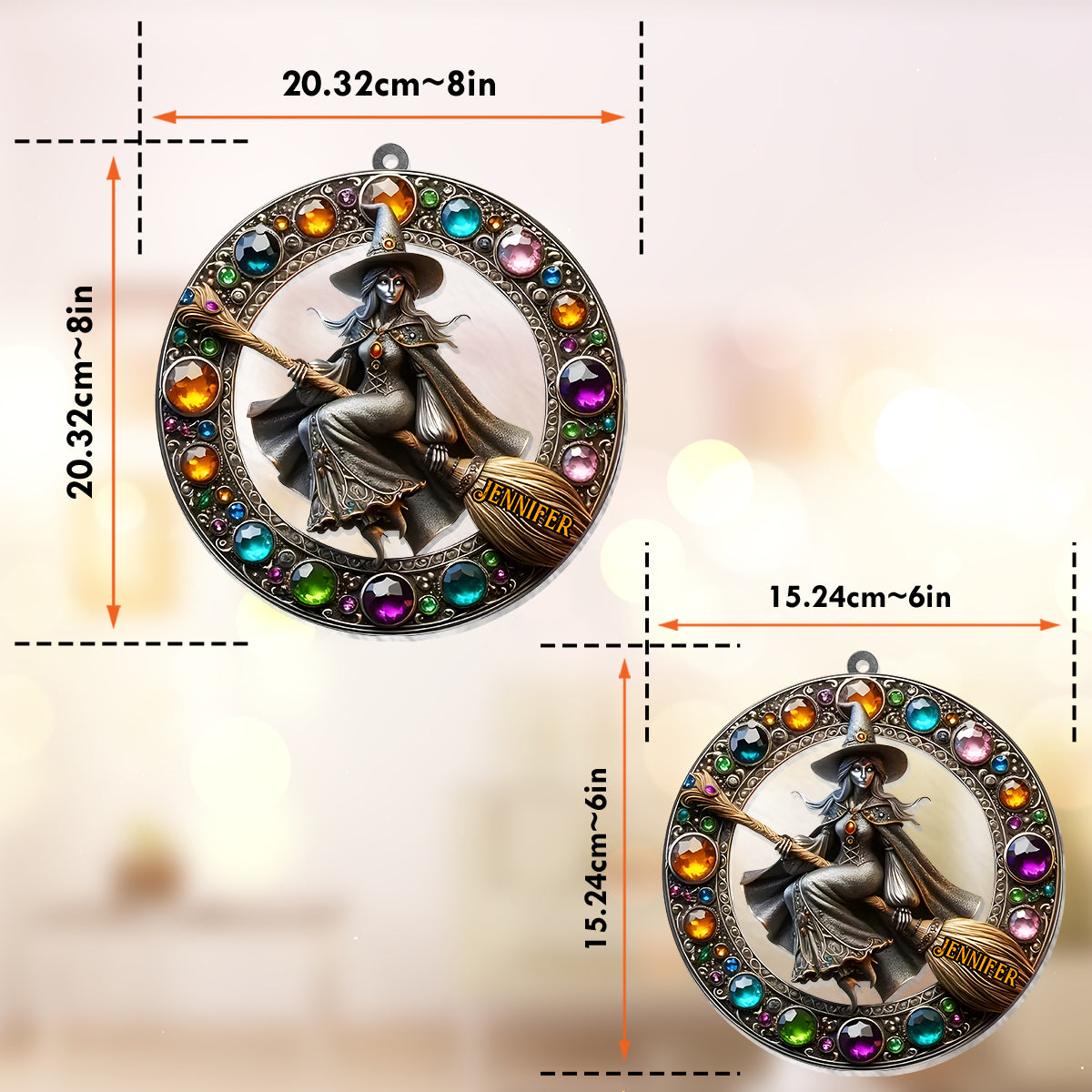 Beautiful Witch - Personalized Witch Window Hanging Suncatcher Ornament
