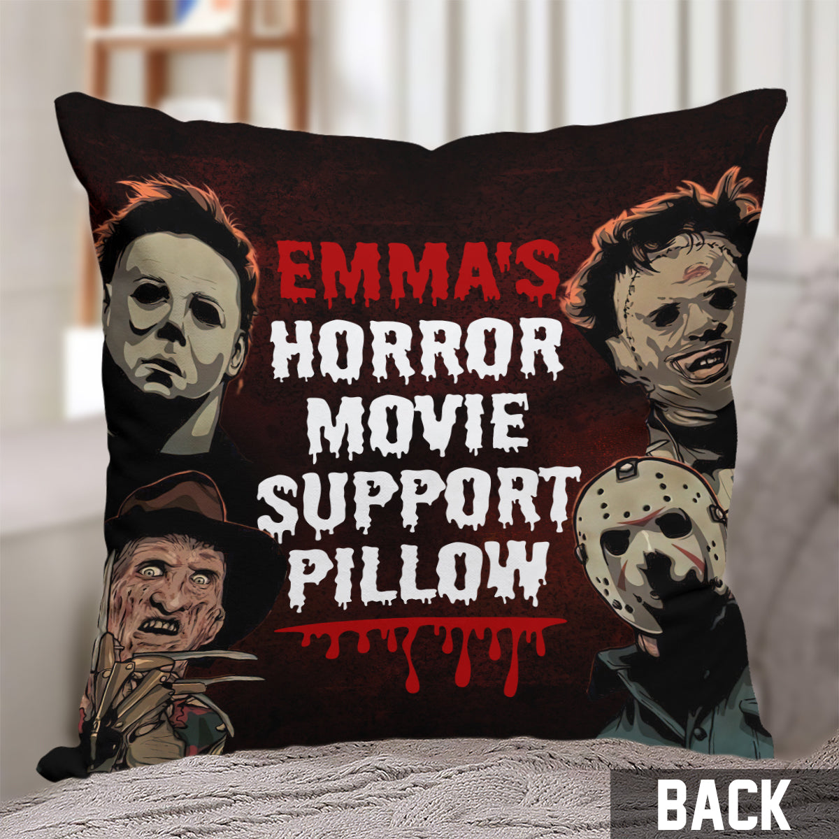 Horror Movie Support Pillow - Personalized Throw Pillow