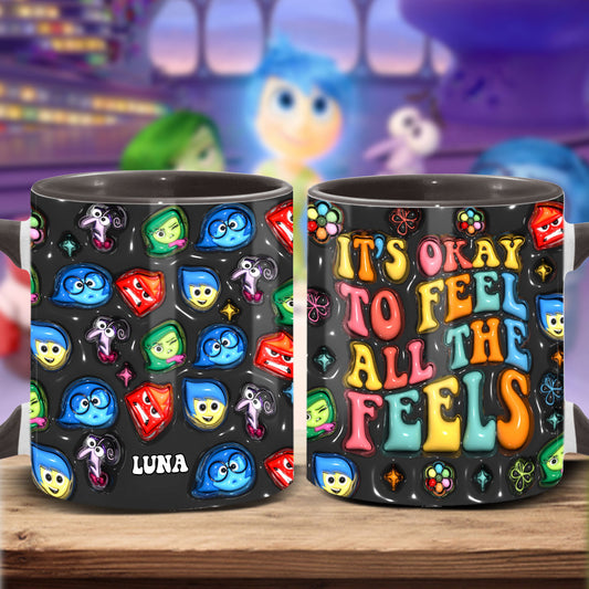 It's Ok To Feel - Personalized Accent Mug