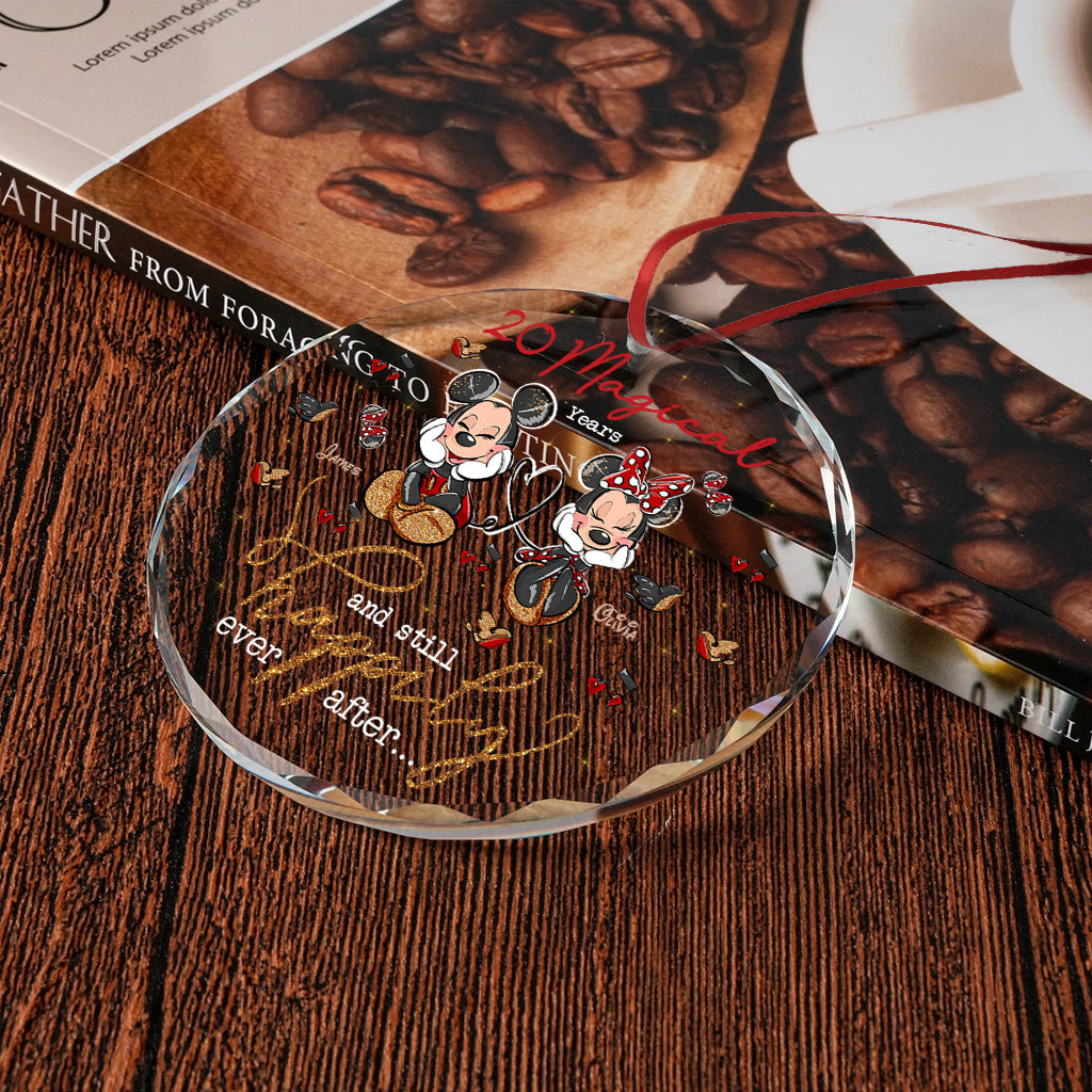 Magical Love - Personalized Mouse Round Shaped Glass Ornament
