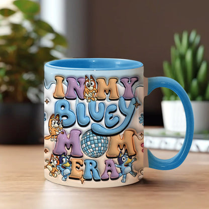 Mom Era Cute Blue Dog - Personalized Mother Accent Mug