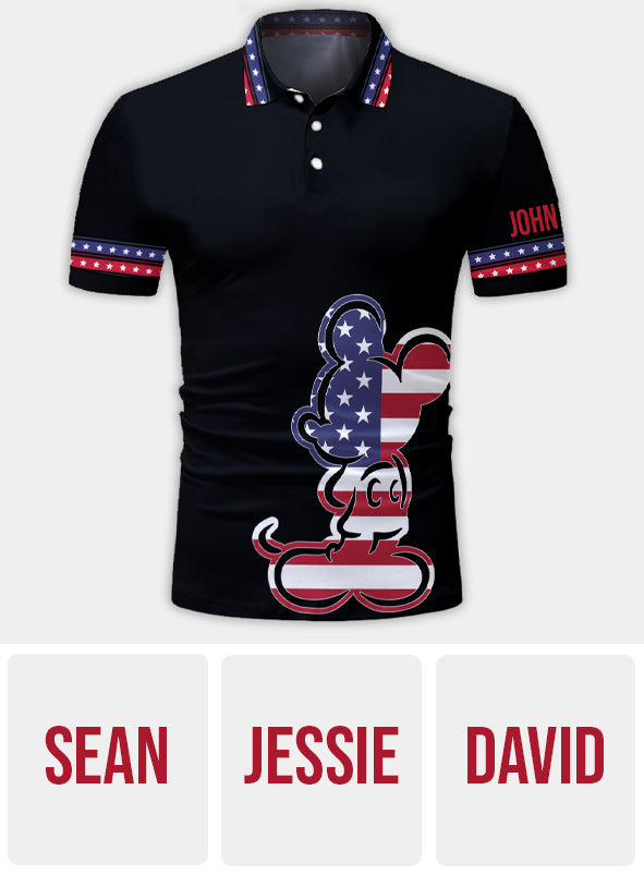 Happy 4th Of July Mouse - Personalized Independence Day/ 4th of July Polo Shirt