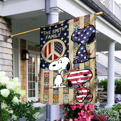 Cute Dogs Hippie Soul Retro Flag - Personalized Hippie House Flag