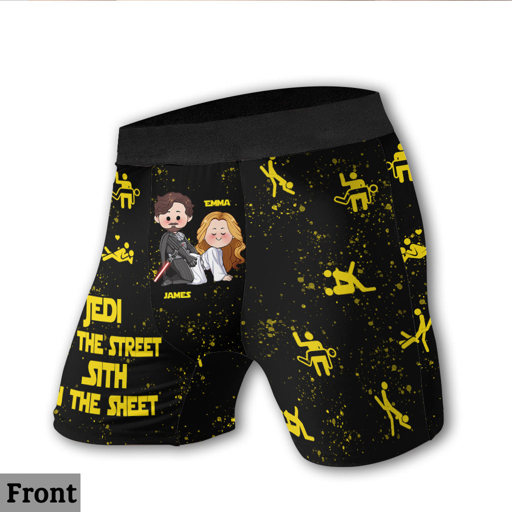 Jedi In The Street Sith In The Sheet - Personalized The Force Men’s Boxer Briefs