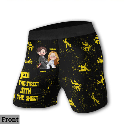 Jedi In The Street Sith In The Sheet - Personalized The Force Men’s Boxer Briefs