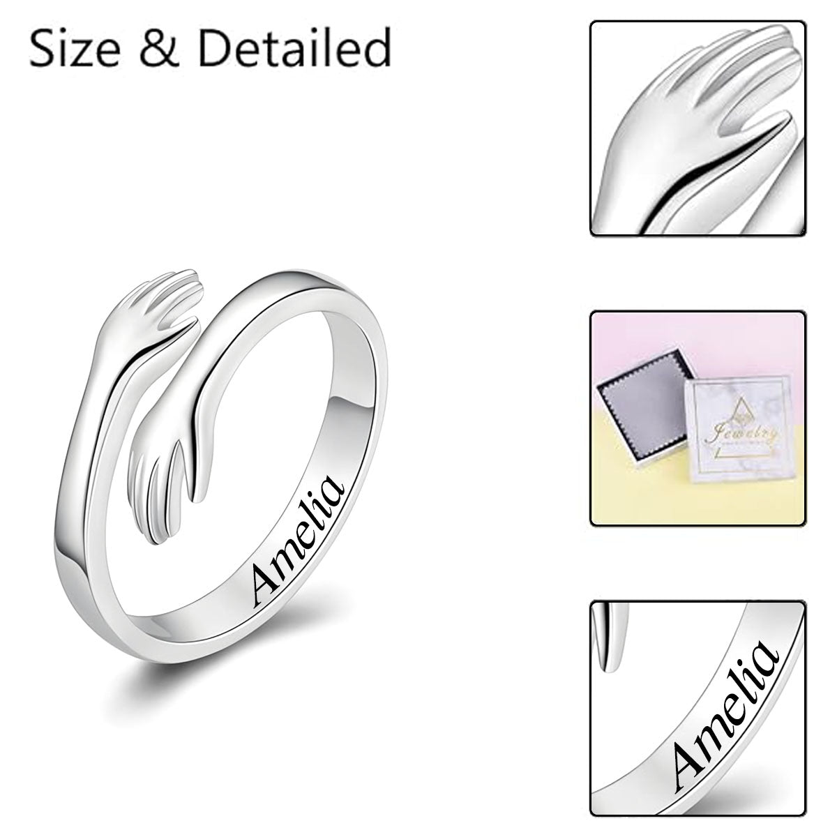 Custom Text - Personalized Hug Ring