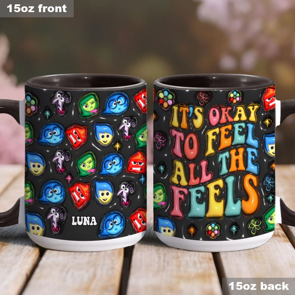 It's Ok To Feel - Personalized Accent Mug