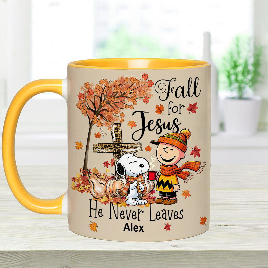 Fall For Jesus - Personalized Accent Mug