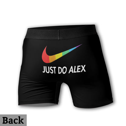 Just Love Rainbow Pride - Personalized LGBT Support Men’s Boxer Briefs