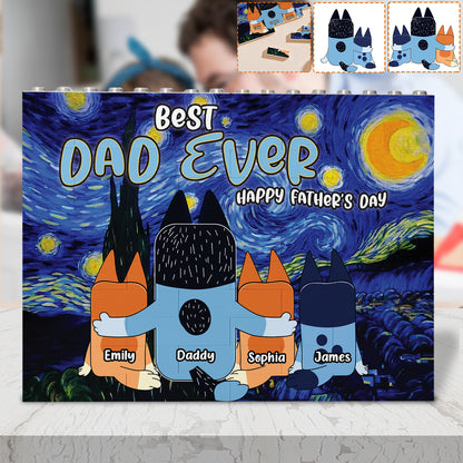 Best Dad Ever - Personalized Father One-sided Horizontal Rectangle Building Brick Blocks