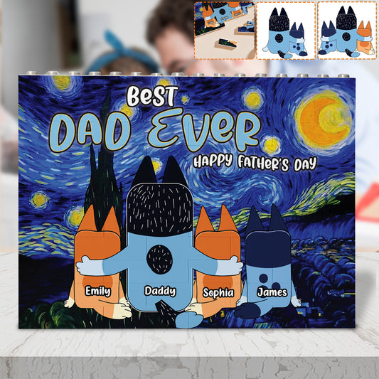 Best Dad Ever - Personalized Father One-sided Horizontal Rectangle Building Brick Blocks