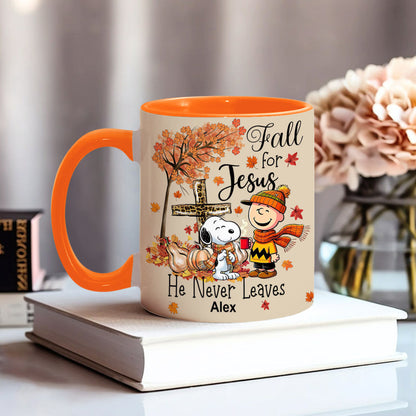 Fall For Jesus - Personalized Accent Mug