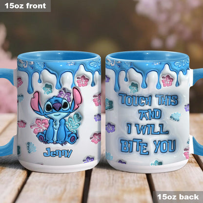 Touch Me And I Will Bite - Personalized Ohana Accent Mug