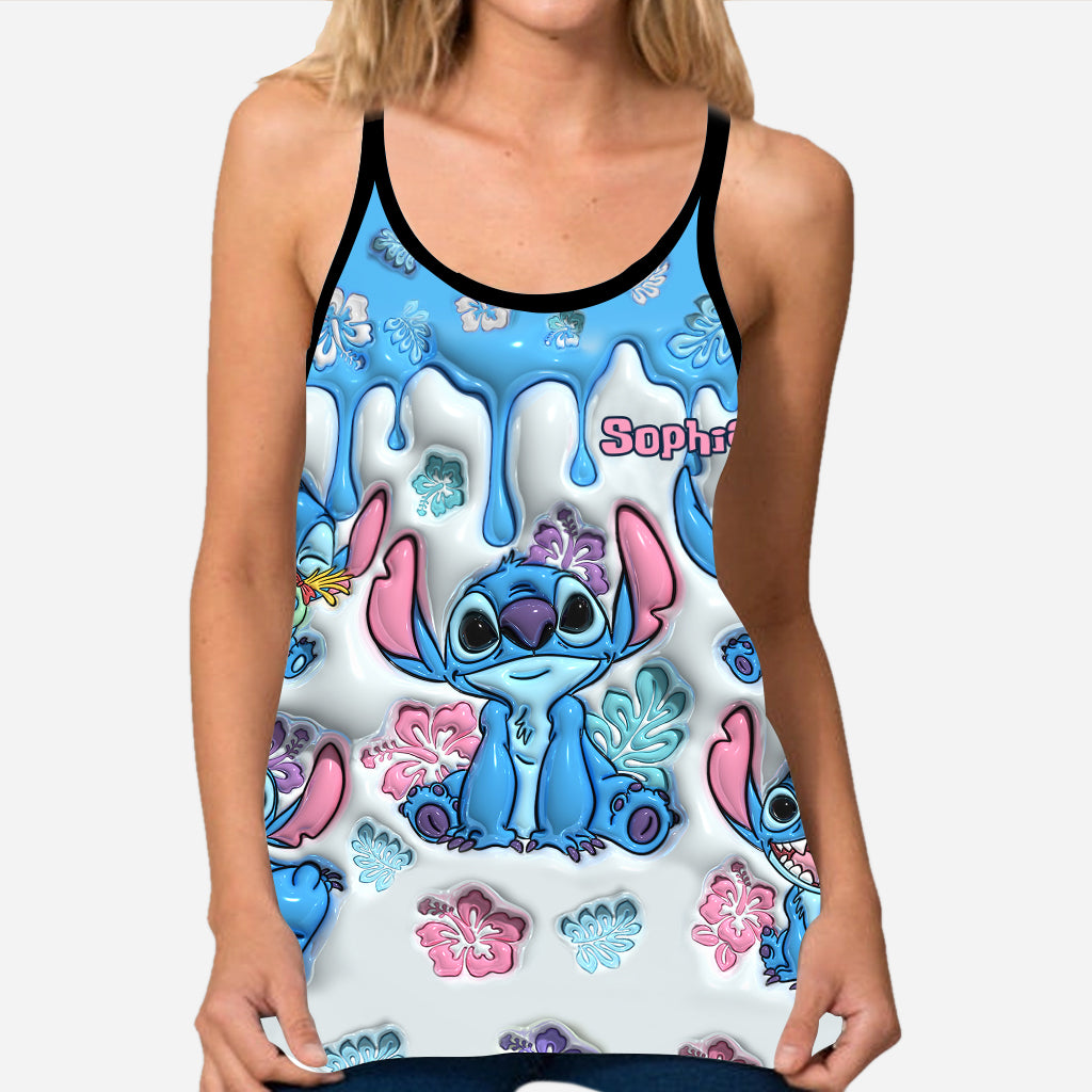 Ohana Means Family - Personalized Ohana Cross Tank Top and Leggings