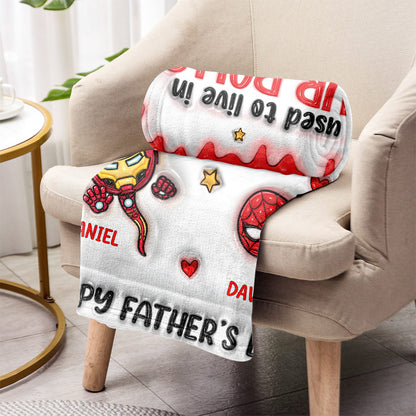 Happy Father's Day - Personalized Marvelous Universe Blanket