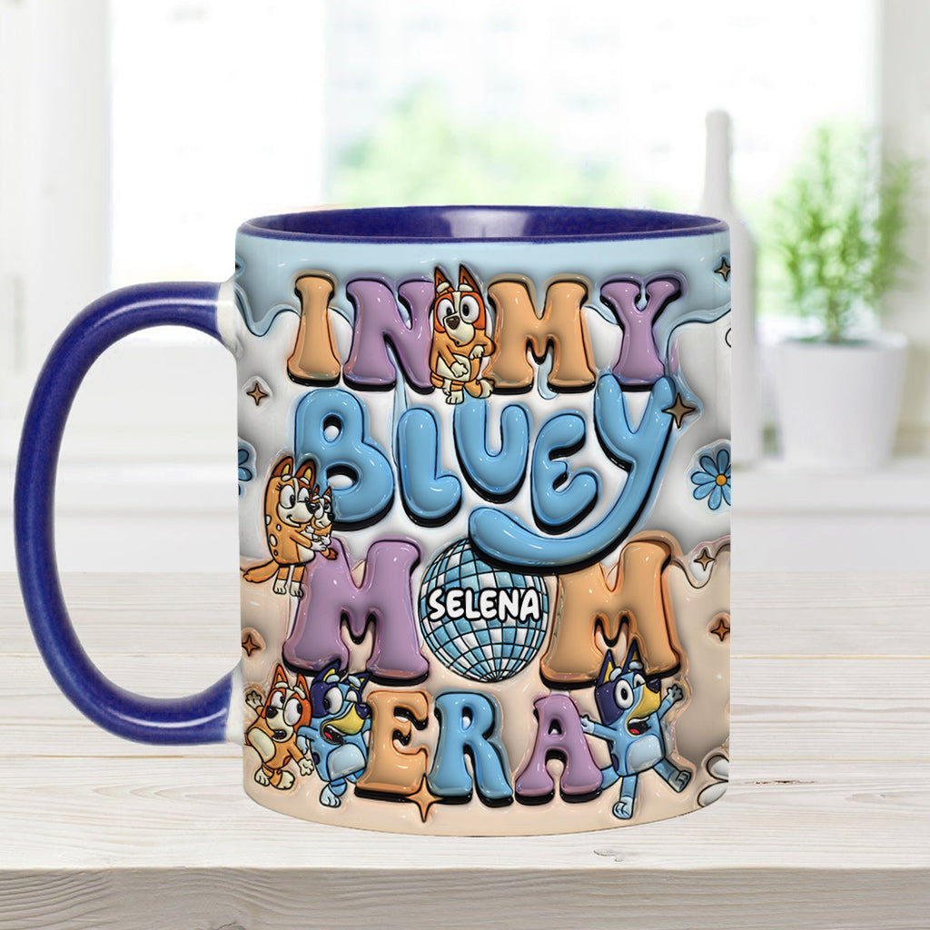 Mom Era Cute Blue Dog - Personalized Mother Accent Mug