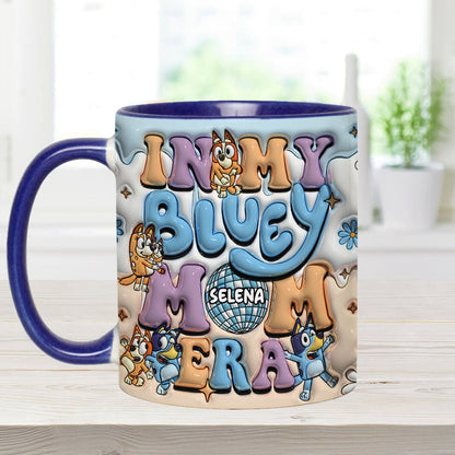 Mom Era Cute Blue Dog - Personalized Mother Accent Mug