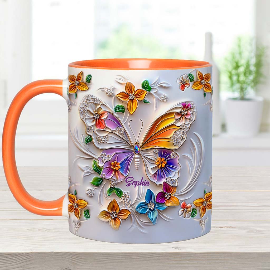 Stunning Butterfly - Personalized Butterfly Accent Mug