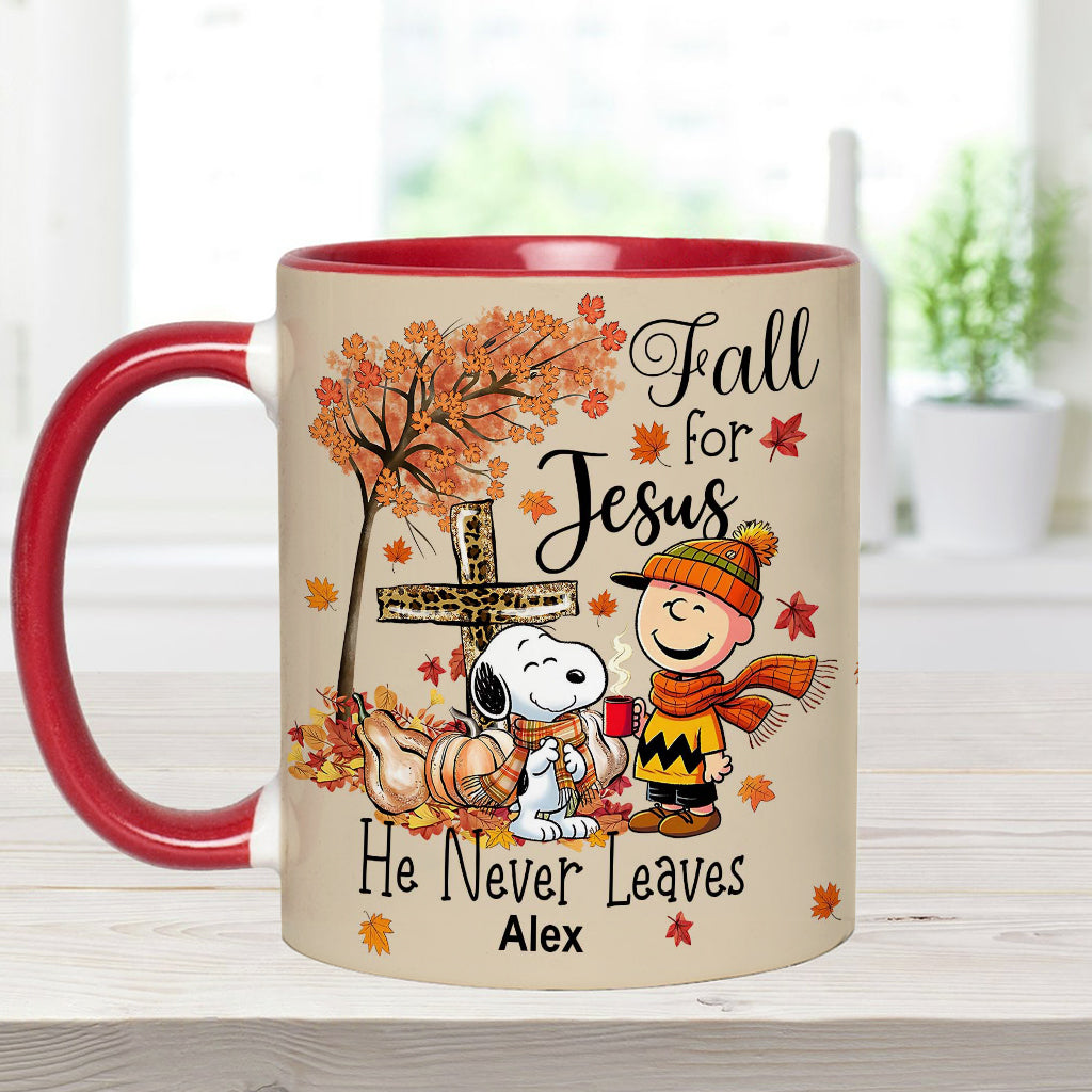 Fall For Jesus - Personalized Accent Mug