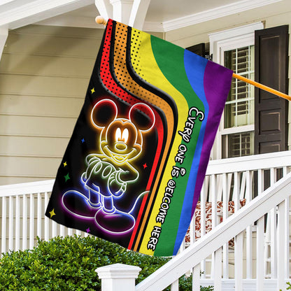 Every One Is Welcome Here - Personalized Mouse House Flag