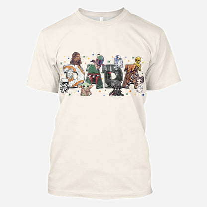 Dada Best Dad In The Galaxy Any Title - Personalized The Force All Over Shirt