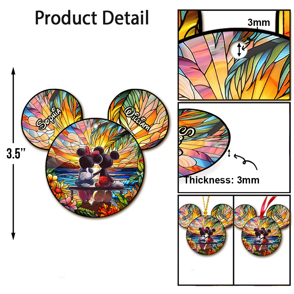 Romantic Mouse Couple - Personalized Mouse Ornament