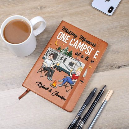 Making Memories One Campsite At A Time - Personalized Camping Leather Journal