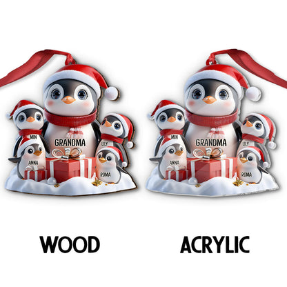 Any Title Cute Penguin Ornament - Personalized Grandma Ornament