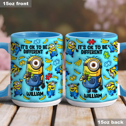 It's Ok To Be Different - Personalized Autism Awareness Accent Mug