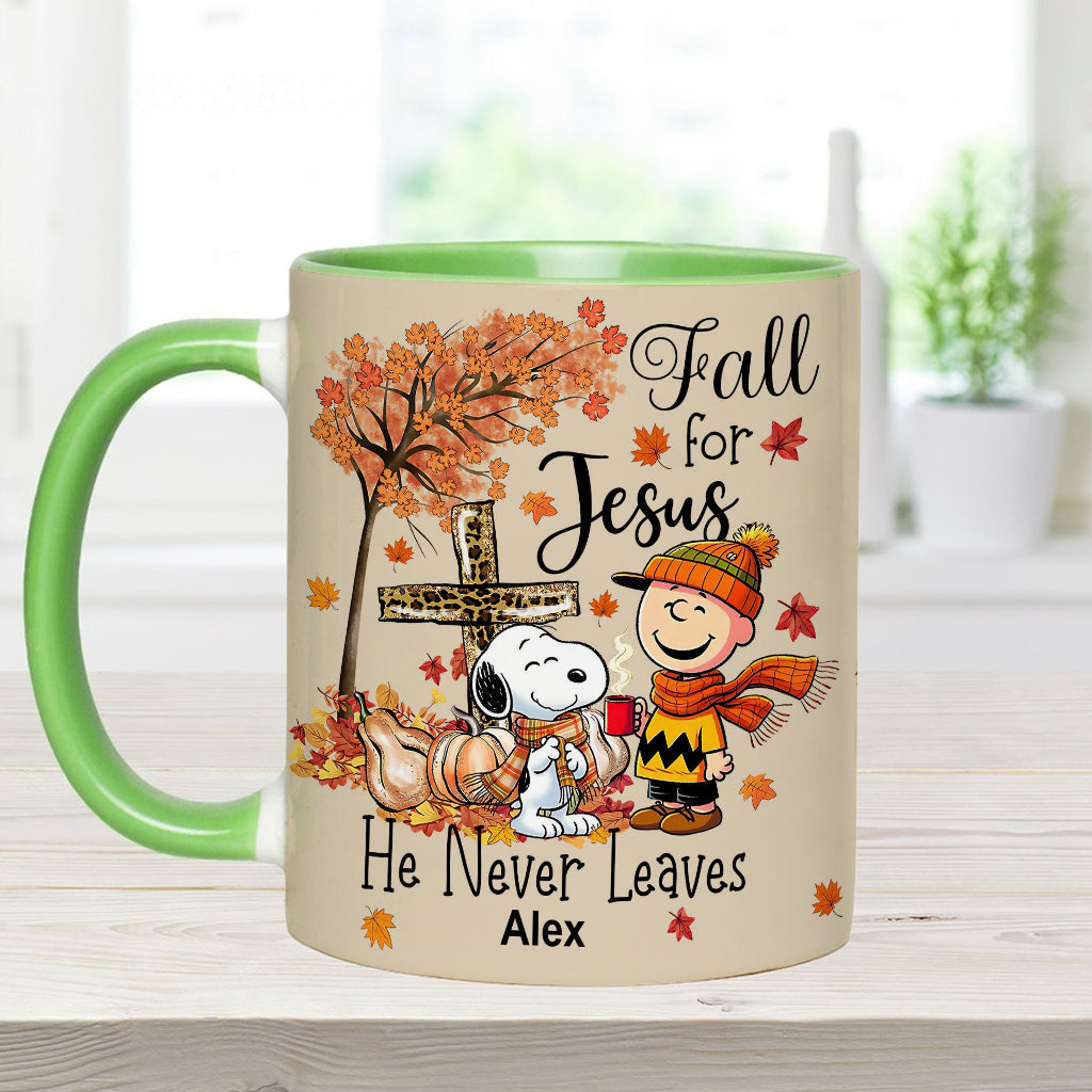 Fall For Jesus - Personalized Accent Mug