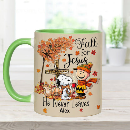 Fall For Jesus - Personalized Accent Mug