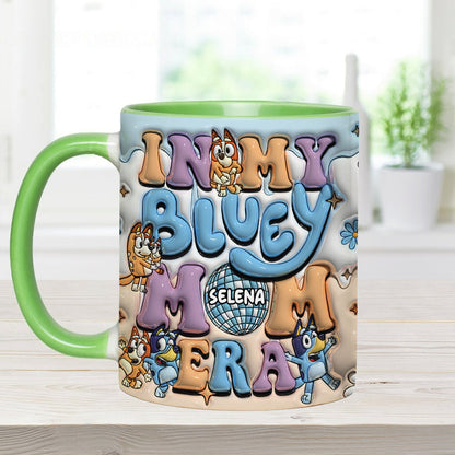 Mom Era Cute Blue Dog - Personalized Mother Accent Mug