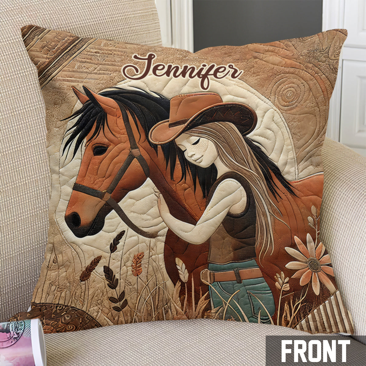 Horse Lovers - Personalized Horse Throw Pillow