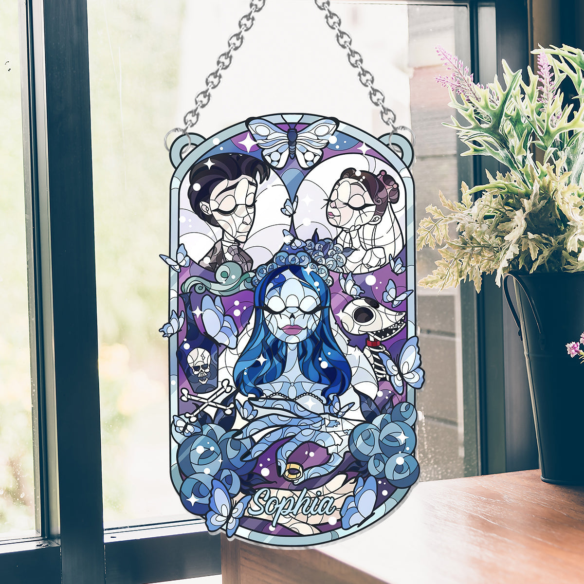 The Death Bride - Personalized Halloween Bride Window Hanging Suncatcher Ornament
