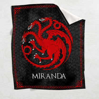 Team Black - Personalized Thrones Game Blanket