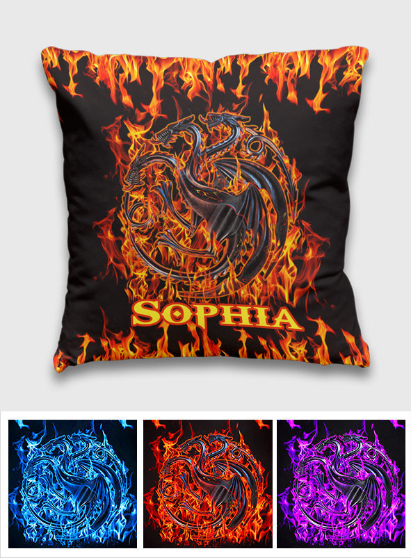 Fire And Blood Dragons - Personalized Thrones Game Throw Pillow