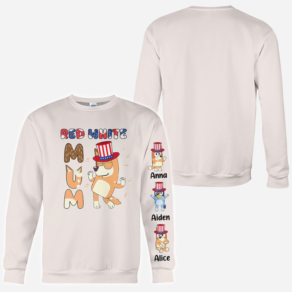 Red White Mum - Personalized Mother All Over Shirt