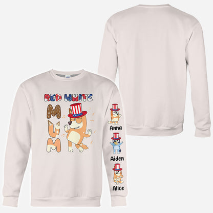 Red White Mum - Personalized Mother All Over Shirt